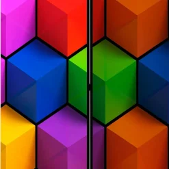 135x172x45 Leinwand Raumteiler in Bunt - Cayman