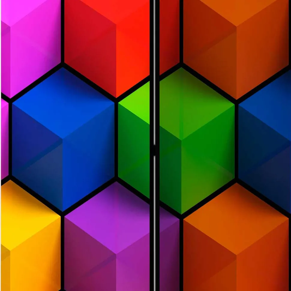 135x172x45 Leinwand Raumteiler in Bunt - Cayman