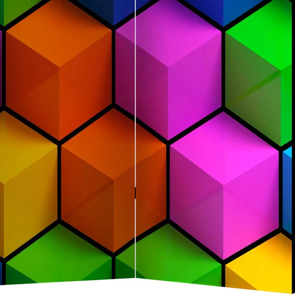 135x172x45 Leinwand Raumteiler in Bunt - Cayman