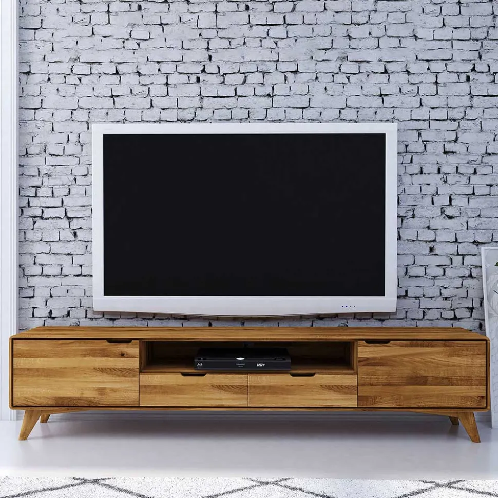 220x48x40 Massivholz TV Board in Natur geölt - Eavy