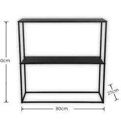 80x80x27 Metall Regal ohne Rückwand in Schwarz - Daana
