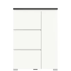 95x127x18 Midi Schuhschrank mit drei Klappen & Tür - Suad