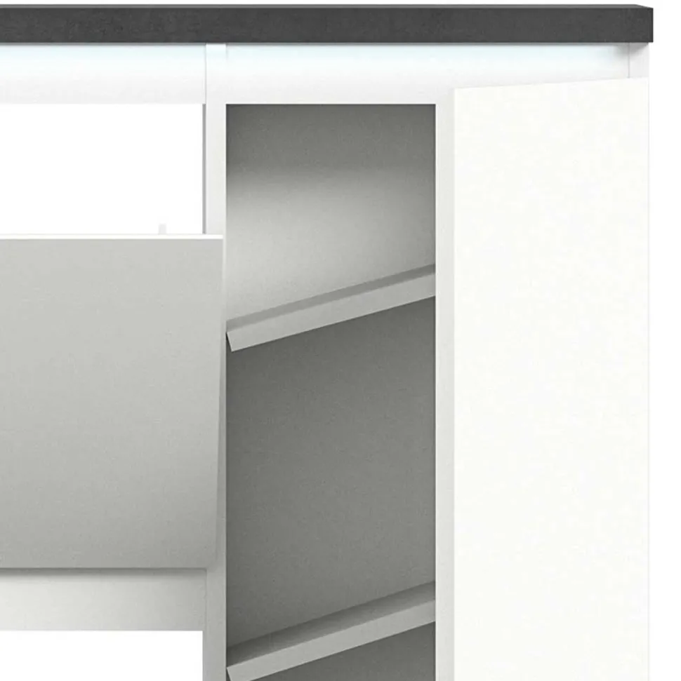 95x127x18 Midi Schuhschrank mit drei Klappen & Tür - Suad