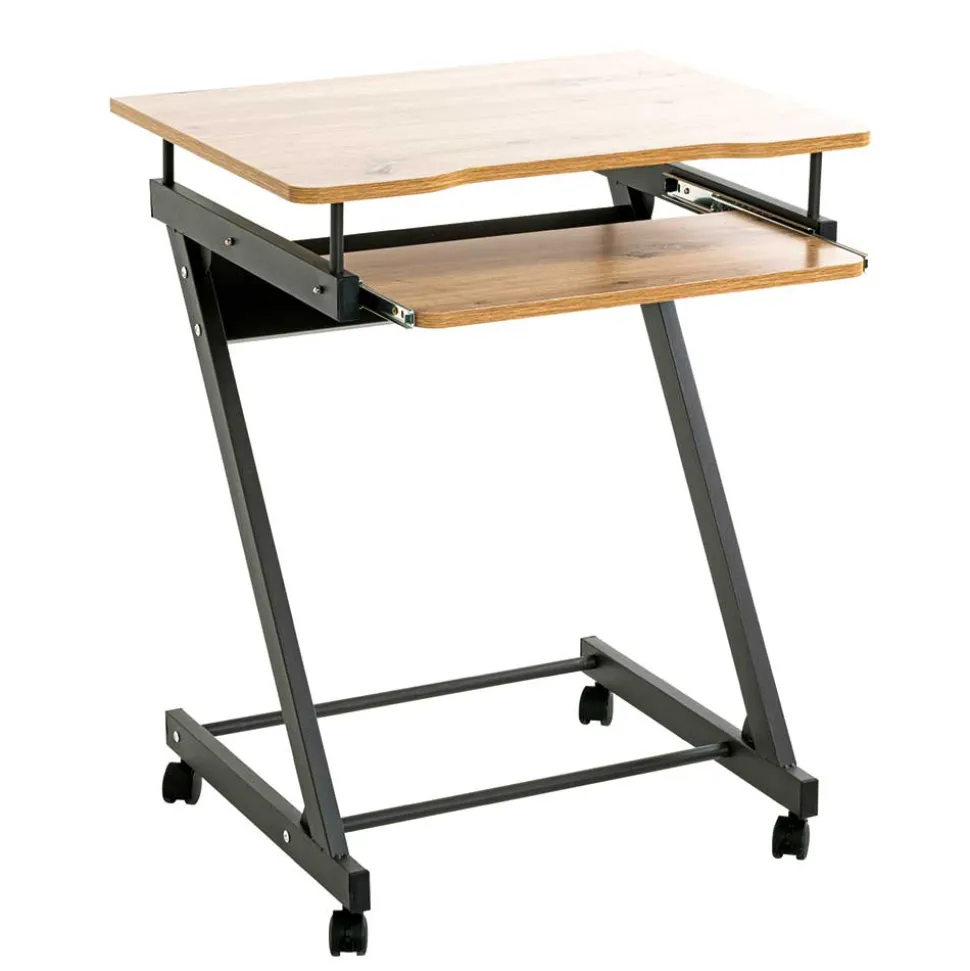 60x75x49 Mobiler Computertisch in Eiche Optik - Matanzas