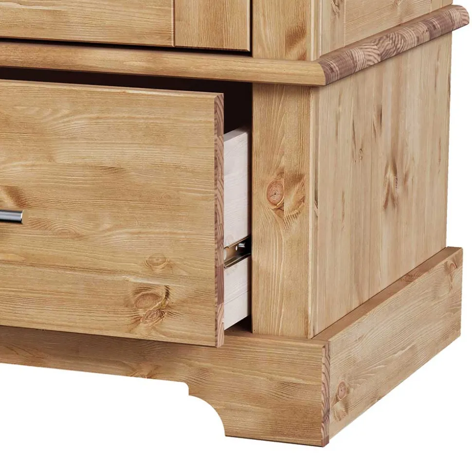 94x133x39 Modern Country Highboard aus Kiefer massiv - Noellisa