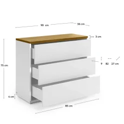 90x75x36 Moderne Kommode mit Push to open - Vintilias