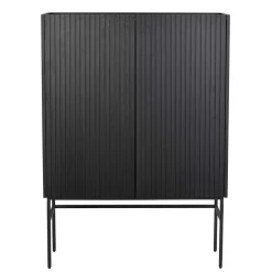 100x140x40 Modernes Highboard in Schwarz - Gragano