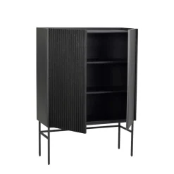 100x140x40 Modernes Highboard in Schwarz - Gragano