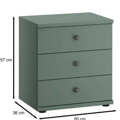 50x57x36 Nachtkommode in Graugrün - Rajavo