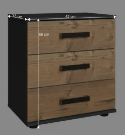 52x58x38 Nachtkommode in Tanne Dekor - Ardila