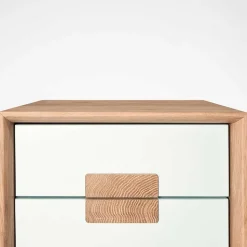 40x50x40 Nachtkommode in Weiß & Eiche - Julecas