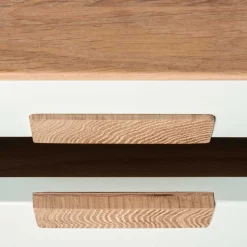 40x50x40 Nachtkommode in Weiß & Eiche - Julecas