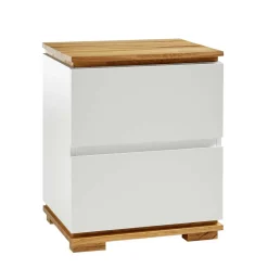 48x59x40 Nachtkommode in Weiß & Eiche - Sennpa