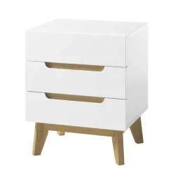 48x60x40 Nachtkommode in Weiß & Eiche - Setubal
