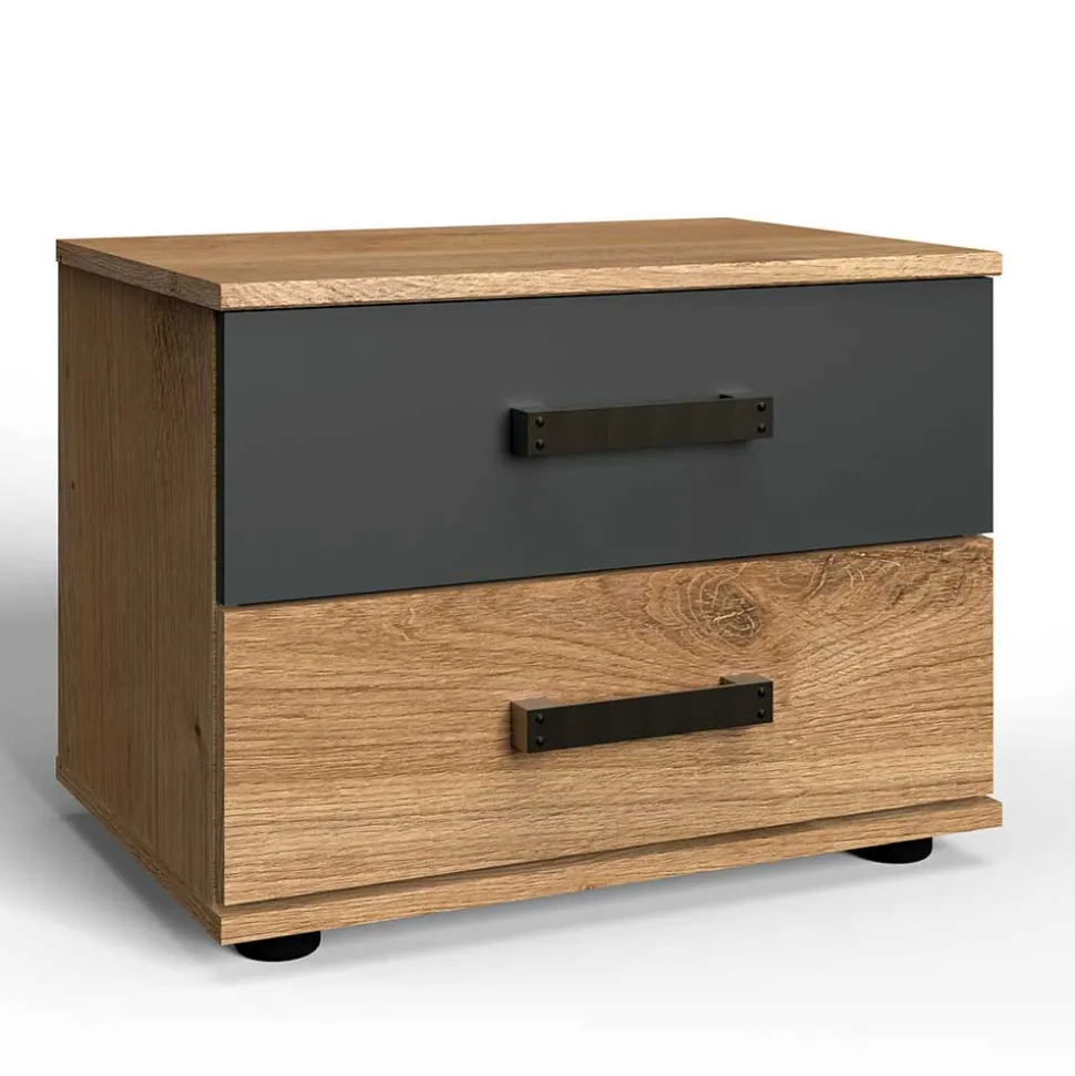 52x40x38 Nachtschrank mit zwei Schubladen - Enegal