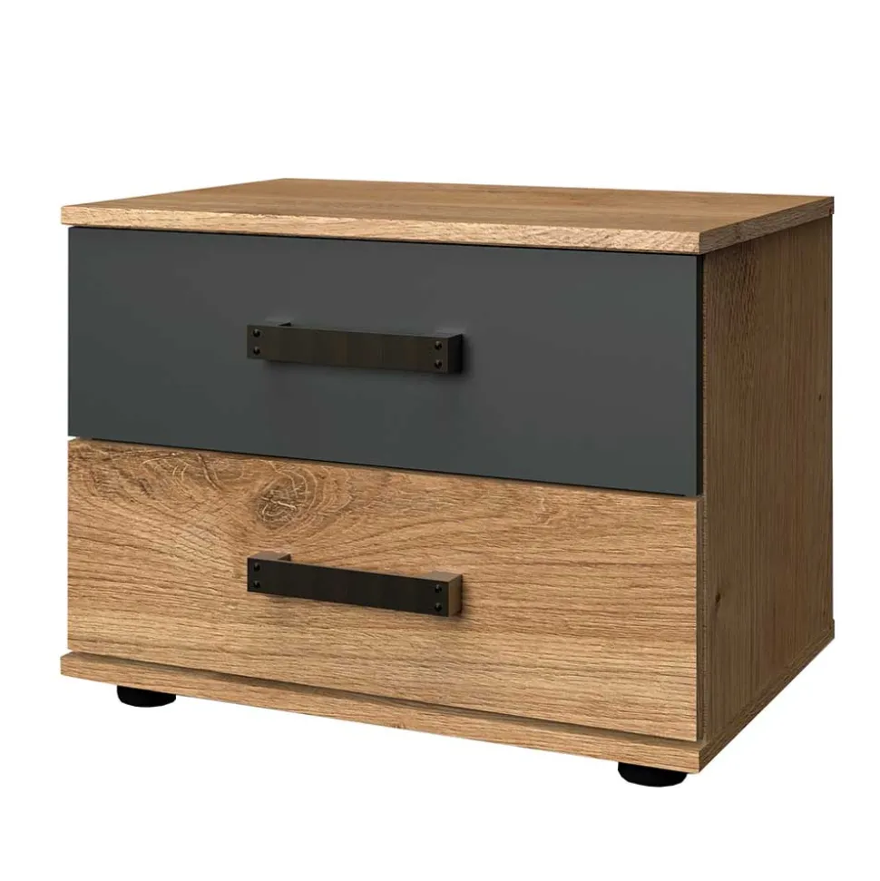 52x40x38 Nachtschrank mit zwei Schubladen - Enegal