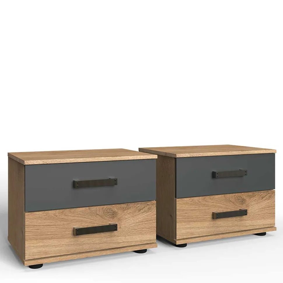 52x40x38 Nachtschrank mit zwei Schubladen - Enegal