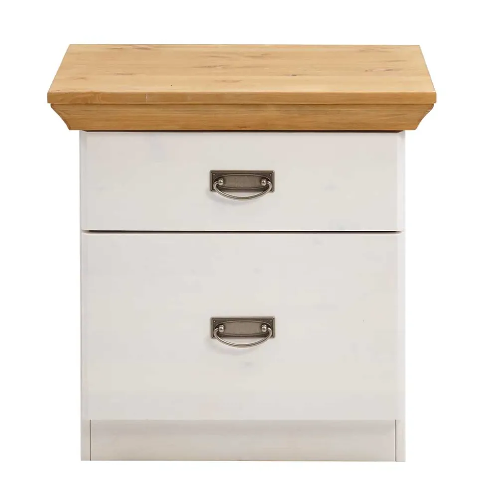 58x57x48 Nachttisch in Kiefer & Weiß - Sibiuta