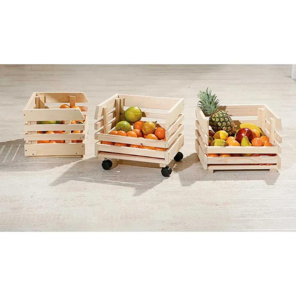 37x80x30 Obst & Gemüse Regal aus Massivholz - Yutaha