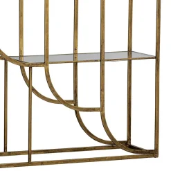 96x190x35 Offenes Regal in Altmessing Metall - Valencra