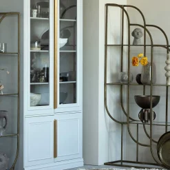 96x190x35 Offenes Regal in Altmessing Metall - Valencra