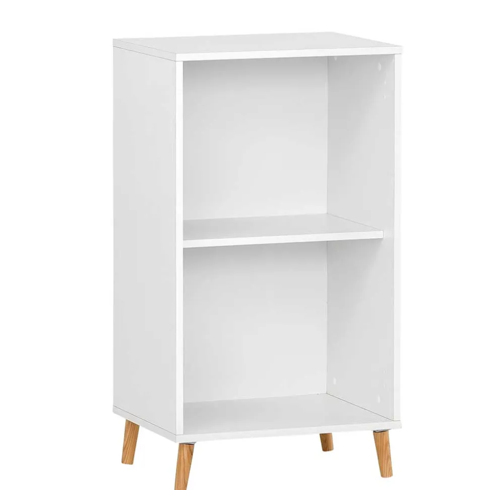 51x93x41 Ordnerregal in Weiß mit Eiche Füßen - Obtin