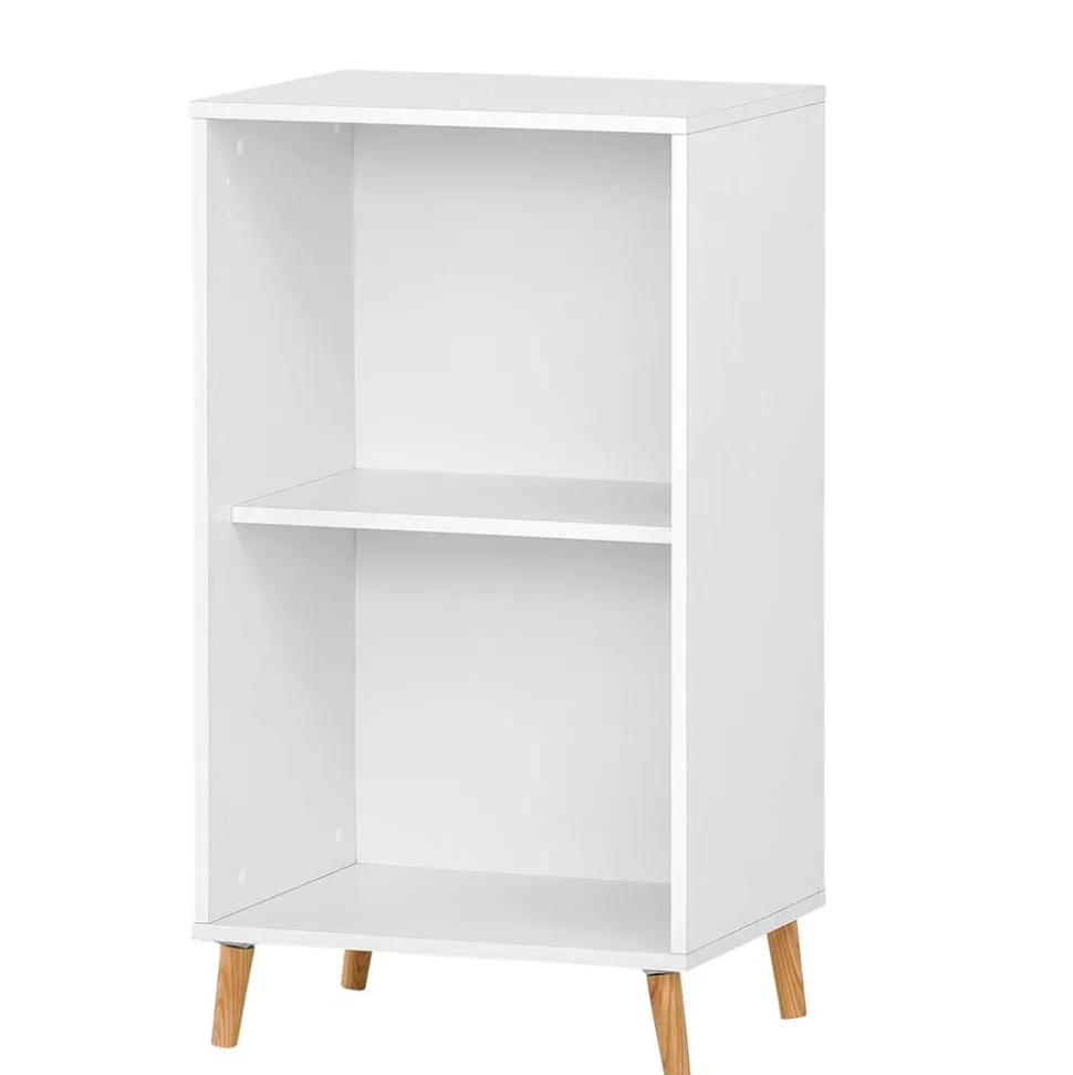 51x93x41 Ordnerregal in Weiß mit Eiche Füßen - Obtin