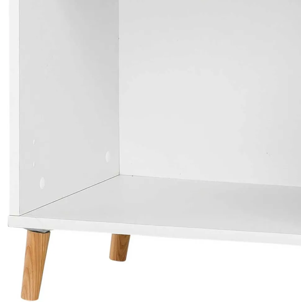 51x93x41 Ordnerregal in Weiß mit Eiche Füßen - Obtin