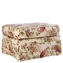74x52x60 Polsterhocker mit Blumen Stoff - Kammas