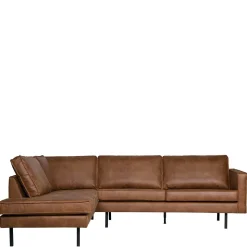 266x85x213 Recyclingleder Ecksofa in Cognac Braun - Huropa