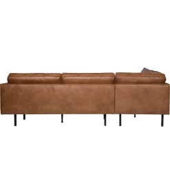 266x85x213 Recyclingleder Ecksofa in Cognac Braun - Huropa