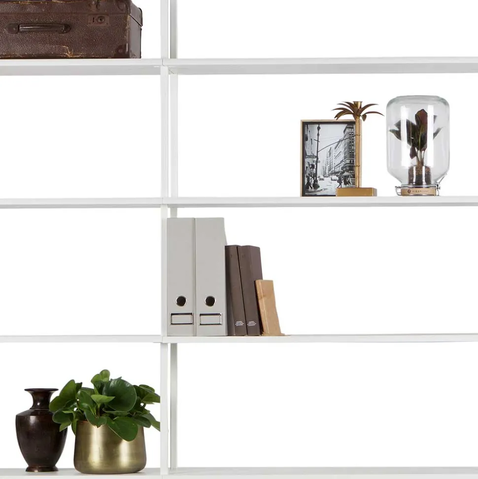 197x220x31 Regal aus Stahl & Holz in Weiß - Leyma