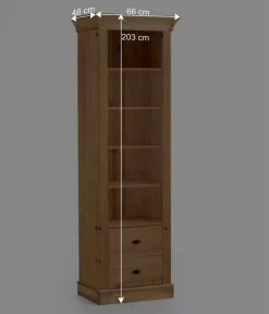 66x203x46 Regal in Kiefer Laugenfarben - Piatra