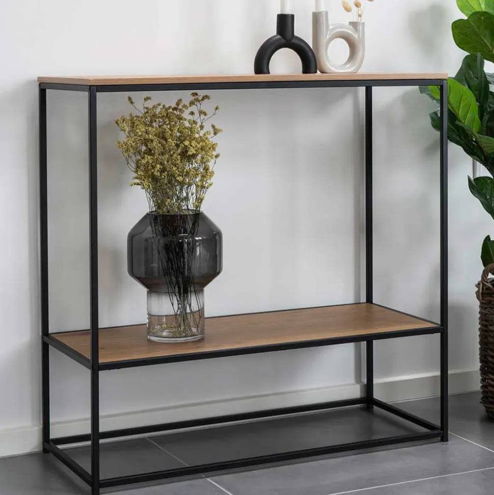 80x80x36 Regal Konsolentisch in Eiche Optik - Genyna