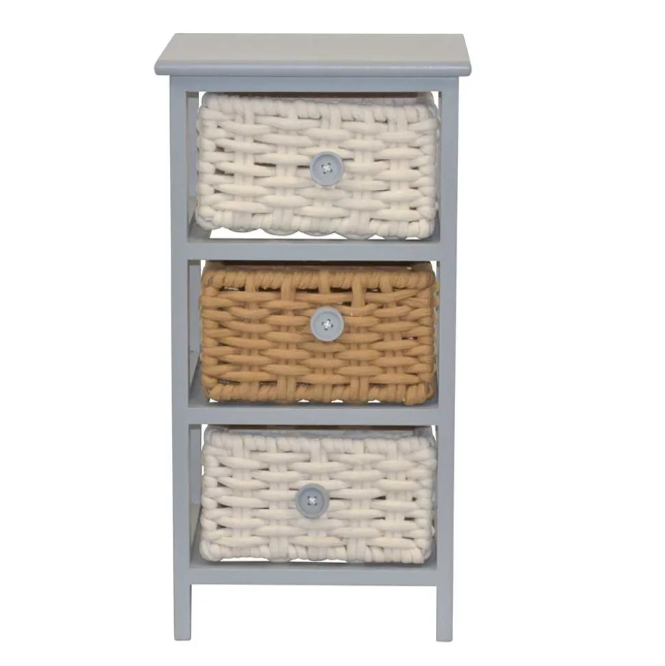 30x58x25 Regal mit 3 Körben aus Geflecht - Nasco