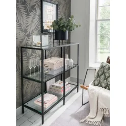 100x93x36 Regal mit drei - Glasablagen