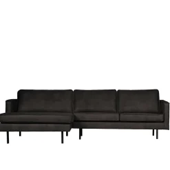 300x85x155 Retro Eckcouch in Schwarz - Avonita