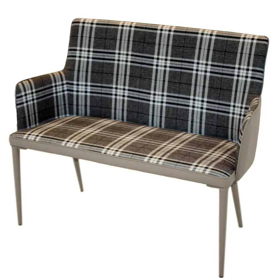 100x90x52 Retro Esszimmerbank in Kariert - Rave