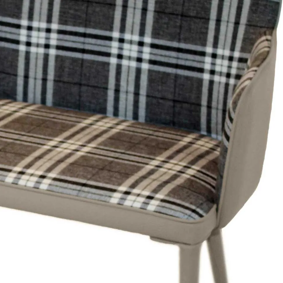 100x90x52 Retro Esszimmerbank in Kariert - Rave