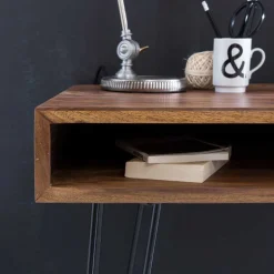 110x76x60 Retrodesign Schreibtisch aus Sheesham Holz - Seriacus