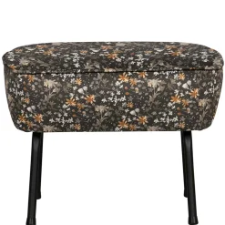 55x40x46 Retrohocker mit Samt Blumen Muster - Esdrega