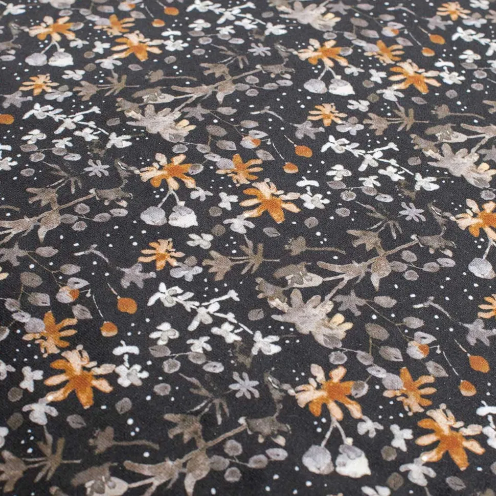 55x40x46 Retrohocker mit Samt Blumen Muster - Esdrega