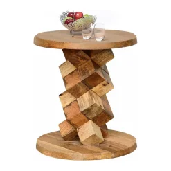 40x45x40 runder Designtisch aus Massivholz - Sanyra