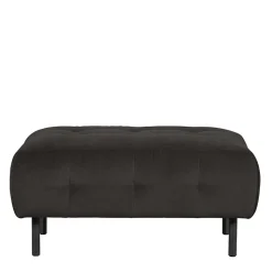 90x45x90 Samt Sitzhocker in Graubraun - Centur