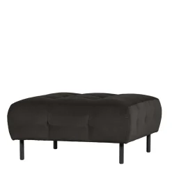 90x45x90 Samt Sitzhocker in Graubraun - Centur