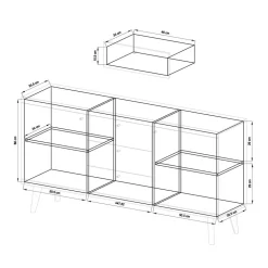 160x83x40 Scandi Anrichte zweifarbig - Cablos