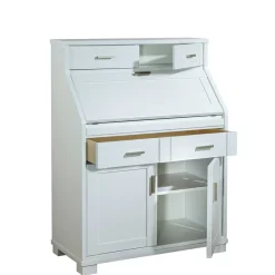 85x117x44 Scandi Chic Sekretär in Weiß - Pray