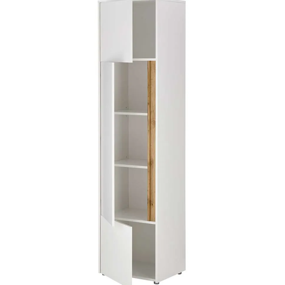 50x200x40 Schrank in Weiß und Wildeiche NB - Nonessia