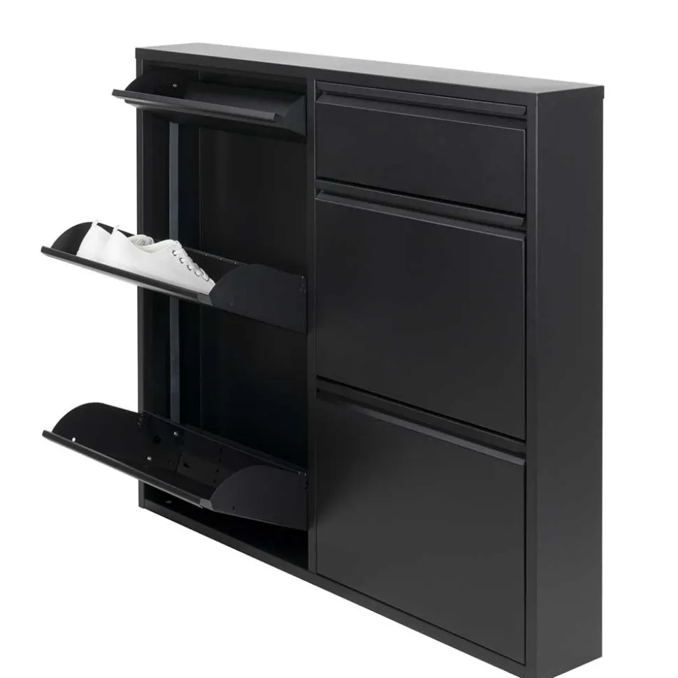 98x86x15 Schuh Stahlschrank in Schwarz - Ismena