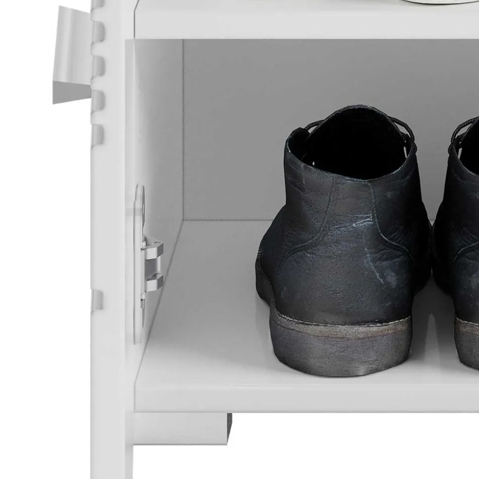 60x40x37 Schuhbank in Weiß Hochglanz - Sumatra